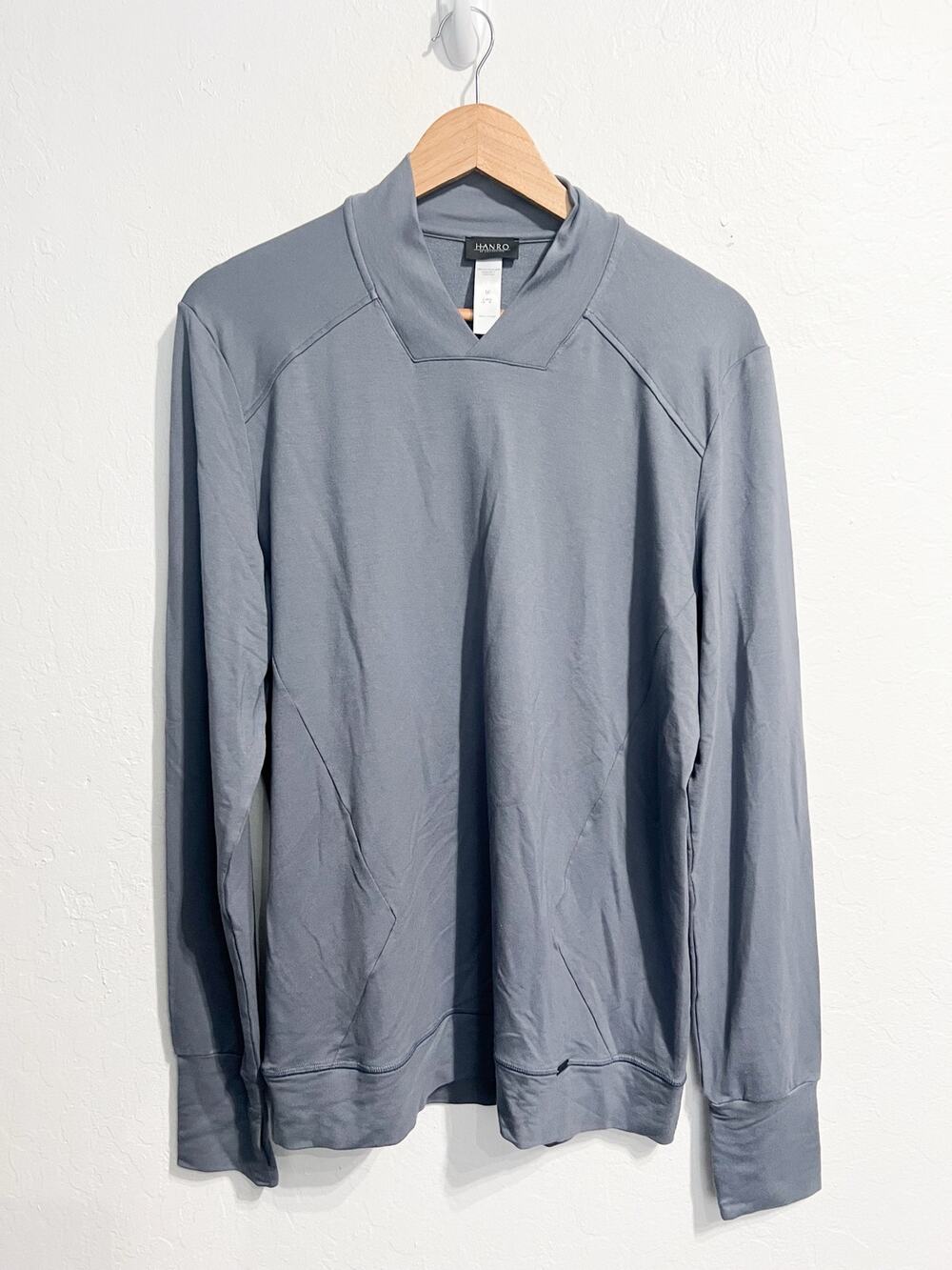 Hanro Living Relax Pullover Sweatshirt Mens Medium Slate Gray Charcoal